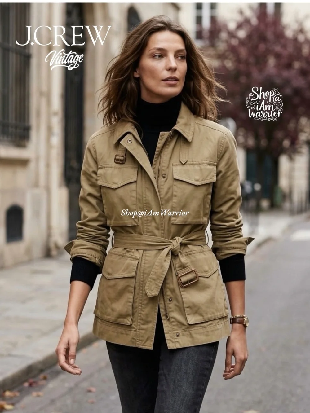 Vintage J.Crew Belted Cotton Utility Field Safari Jacket *shop@iamwarrior